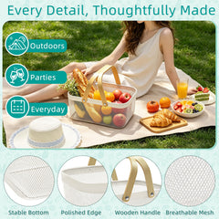 Cheardia small square basket top view showing open airflow and produce protection benefit