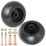 CheeMuii front view of two packaged replacement deck wheels showing included hardware benefits