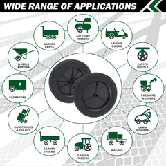 CheeMuii wheel installed on push mower demonstrating fit and stability