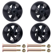 CheeMuii front view of 4-pack deck wheels kit showing complete package and compatibility labels