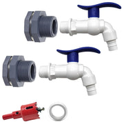 CHENGLAI front view of two PVC faucets showing complete kit benefits