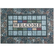 CHICHIC front view of 24x36 entrance mat showing welcome design and curb appeal