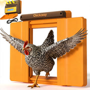 Chickcozy front unit installed on coop showing secure side-opening door and weather resistance