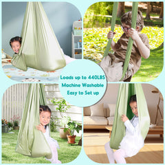 Chihee swing in use with child relaxing, demonstrating calming benefit