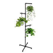 Chloraeon front view of stand showing three hanging arms and tall black frame, space-saving benefit