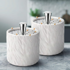 CimoroWin front view of two ripple ceramic traps showing clean kitchen styling and subtle containment
