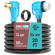CircleCord front view of 14-50P plug showing secure connection and durability