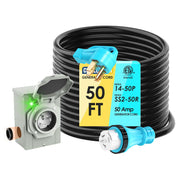 CircleRiver front view inlet box and 50ft cord showing weatherproof design and easy mounting
