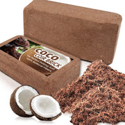 CJGQ front packaging showing two compressed coco coir bricks and benefits