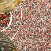 CJGQ front packaging of 18lb mixed lava rocks showing product weight and color benefits