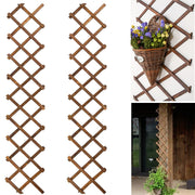 CJGQ front view of expanded wooden lattice trellis showing coverage and support