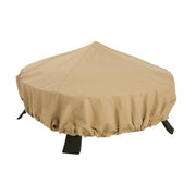 Classic Accessories front view of 44 inch round fire pit cover showing full fit and protection