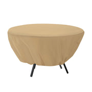 Classic Accessories front view of cover on 50 inch round table showing full protection