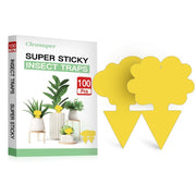 Cleanuper front packaging showing 100 yellow traps and shapes for quick pest control