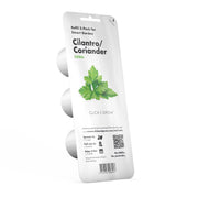 Click and Grow front packaging showing 3-pack cilantro pods and easy setup benefit