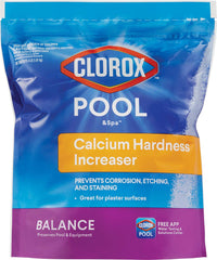 Clorox Pool&Spa front packaging showing 4 lb bag and product benefits