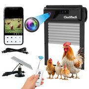 CLUCKTECH front panel closed door showing secure housing and heavy-duty latch benefit