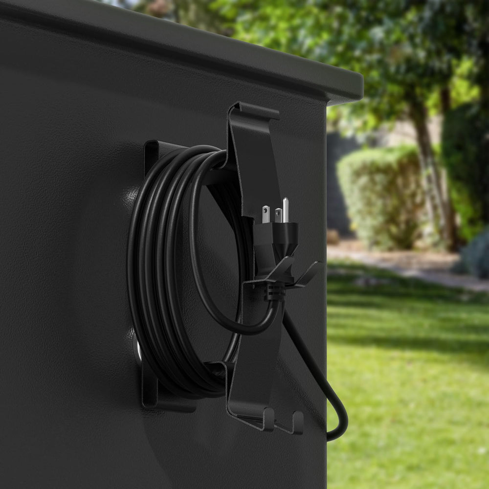 Coinicxcel front view attached to grill showing organized cord and neat appearance