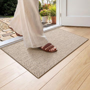Color&Geometry front view heather khaki mat showing neat neutral look and protection