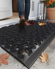 Color&Geometry front view showing black 24x36 mat and durable finish benefit