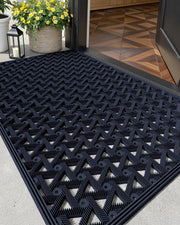 Color&Geometry front view blue mat showing full 24x36 size and curb appeal