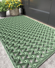 Color&Geometry front view of green 24x36 mat showing clean curb appeal and protection