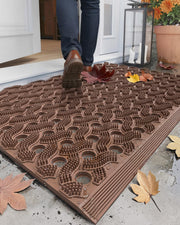 Color&Geometry welcome mat front view showing full 24x36 brown mat durability