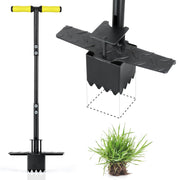 Colwelt front view of full sod plugger tool showing sturdy build and height benefit