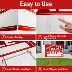 ComboJoy arrow sign staked in grass guiding visitors to property