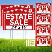 ComboJoy front packaging showing six estate sale signs for easy event setup