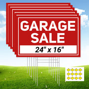 ComboJoy front view of six extra-large garage sale signs showing bold visibility