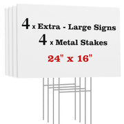 ComboJoy front view of 24x16 sign showing readable blank surface and high visibility
