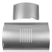 COMVIEE flame broiler front view showing full replacement plate for even heat