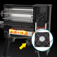 COMVIEE fan installed in a Masterbuilt hopper demonstrating restored airflow control