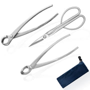 CONFUTURY front view of all three bonsai tools showing professional quality and compact kit