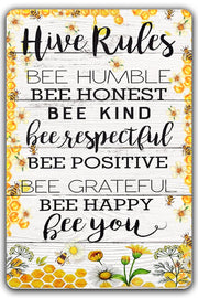 CONHUIDF front view of bee sign showing rustic charm and clear wording