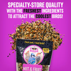 COOL BIRDS peanuts and tree nuts detail emphasizing protein-rich, attractive pieces