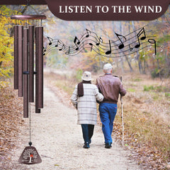 Coolertaste wind chimes hanging on a porch creating calming sounds