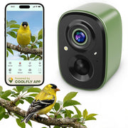 COOLFLY front view on feeder showing camera for clear live bird footage
