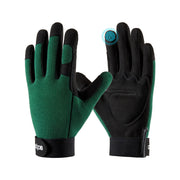 COOLJOB front view medium green gloves showing full palm protection and fit benefit