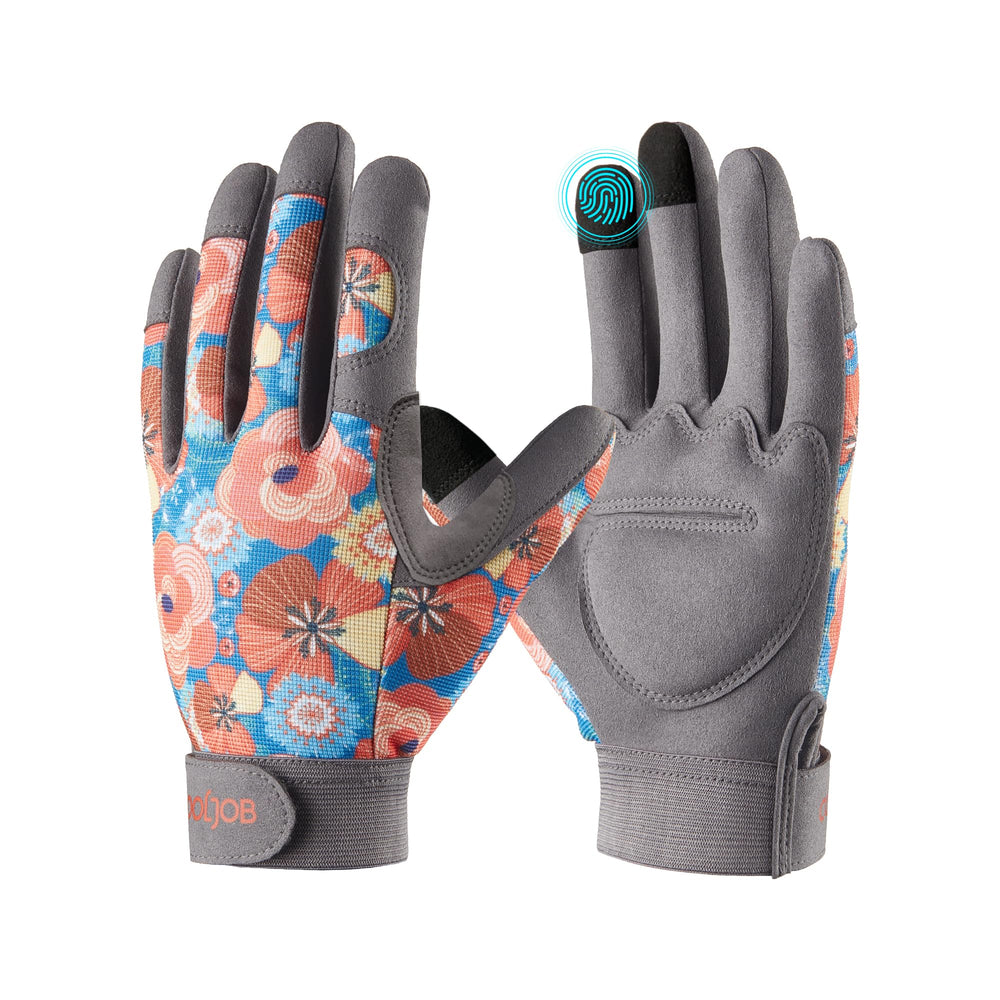 COOLJOB front view pair showing fit and floral print for stylish protection