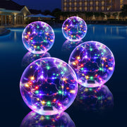 Cootway front view of four floating solar lights, bright atmosphere