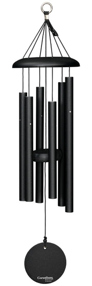 Corinthian Bells front view of 27-inch black chime showcasing modern design and durable finish