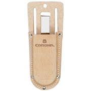 Corona AC 7220 front view showing leather holster and metal clip for easy access