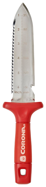 Corona Clipper front view showing red handle and full blade for visibility
