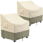 COSFLY front view of two packed chair covers showing fit and protection