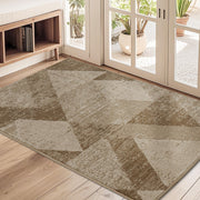 COSY HOMEER front view of 32x48 beige rug showing clean threshold benefit