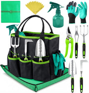 Craft911 front packaging and green tote showing organized gardening set benefits