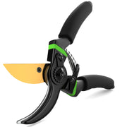 Craft911 front view of pruning shears showing full tool and safety lock, clear control