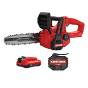 CRAFTSMAN front view of mini chainsaw showing compact design and portability